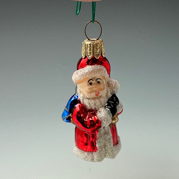 Festive Santa Claus Glass Ornaments Set - Red and White - Picture 9 of 12